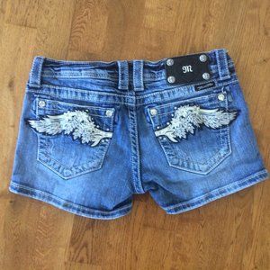 Miss Me Blue Jean Shorts w/Wings Size 28